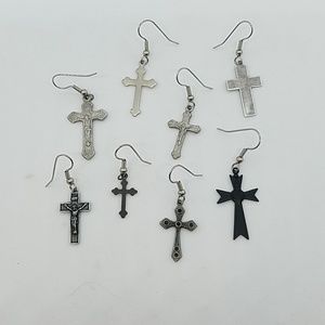 Assorted cross crucifixes single earrings samples